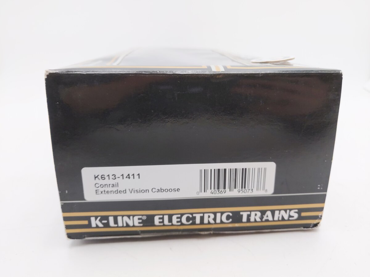 K-Line K613-1411 O Gauge Conrail Bay Window Illuminated Caboose #1411 VG/Box