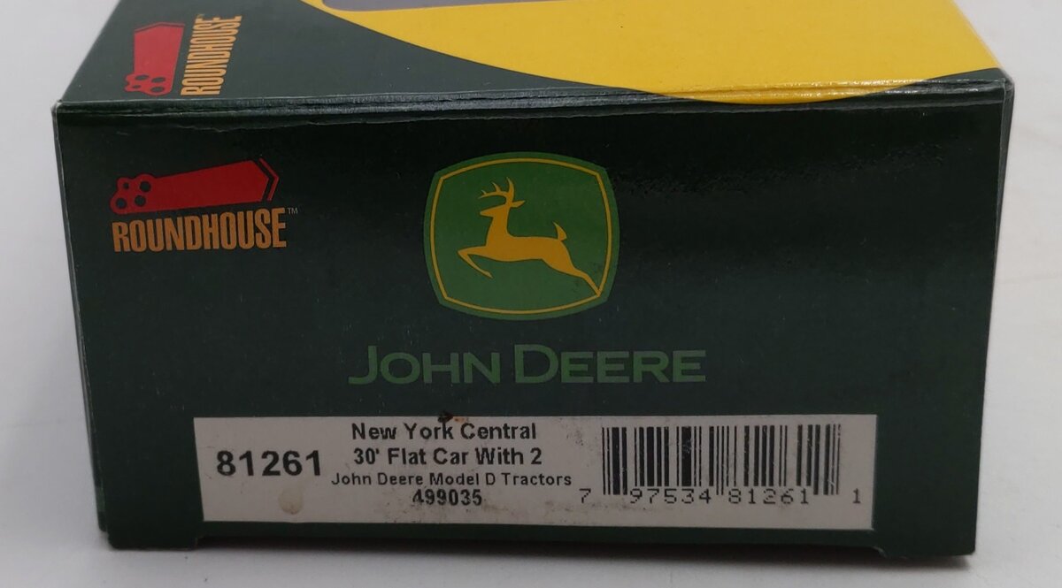Roundhouse 81261 HO "New York Central" 30' Flat Car w/ 2 Tractors #499035 LN/Box
