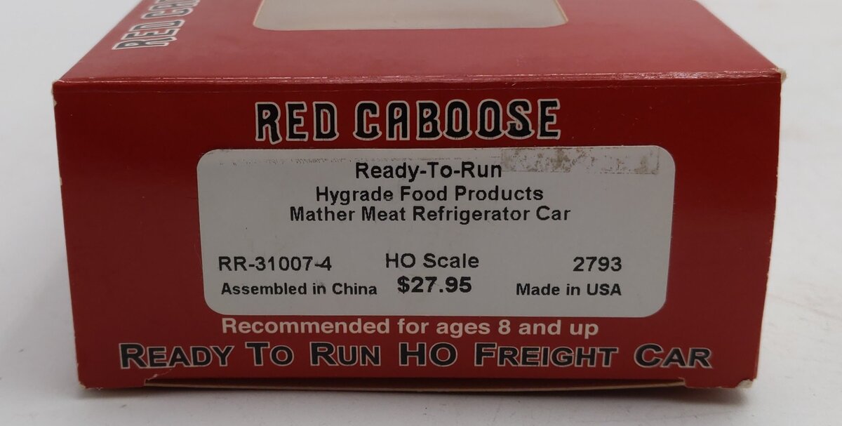 Red Caboose RR-31007-4 HO Scale Hygrade Food Products Refrigerator Car #2793 EX/Box