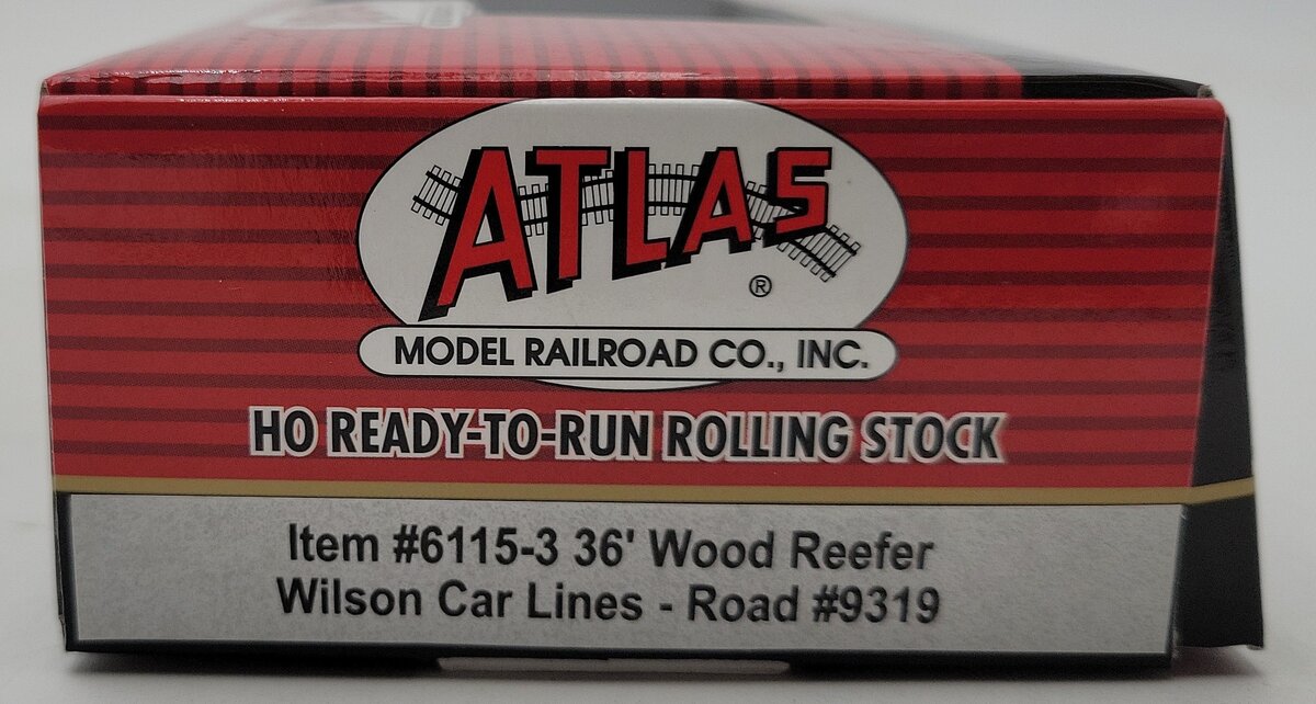 Atlas 6115-3 HO Wilson Car Lines 36' Wood Reefer #9319 LN/Box