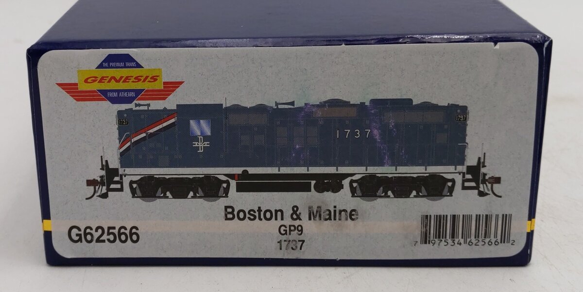Athearn G62566 HO Scale Boston & Maine GP9 Diesel Locomotive #1737 EX/Box