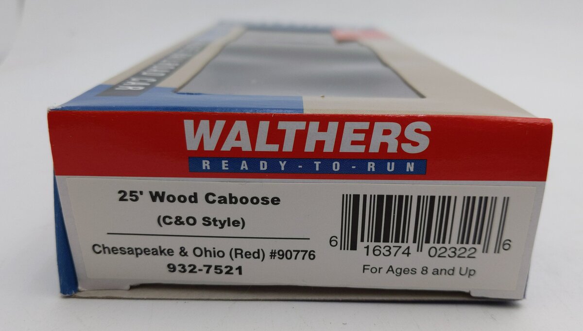 Walthers 932-7521 HO Scale C&O Wood Caboose #90776 LN/Box