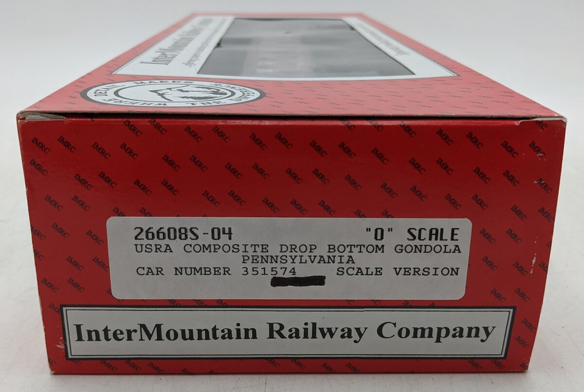 InterMountain 26608S-04 O PRR Composite Drop Bottom Gondola #351574 (2-Rail) NIB
