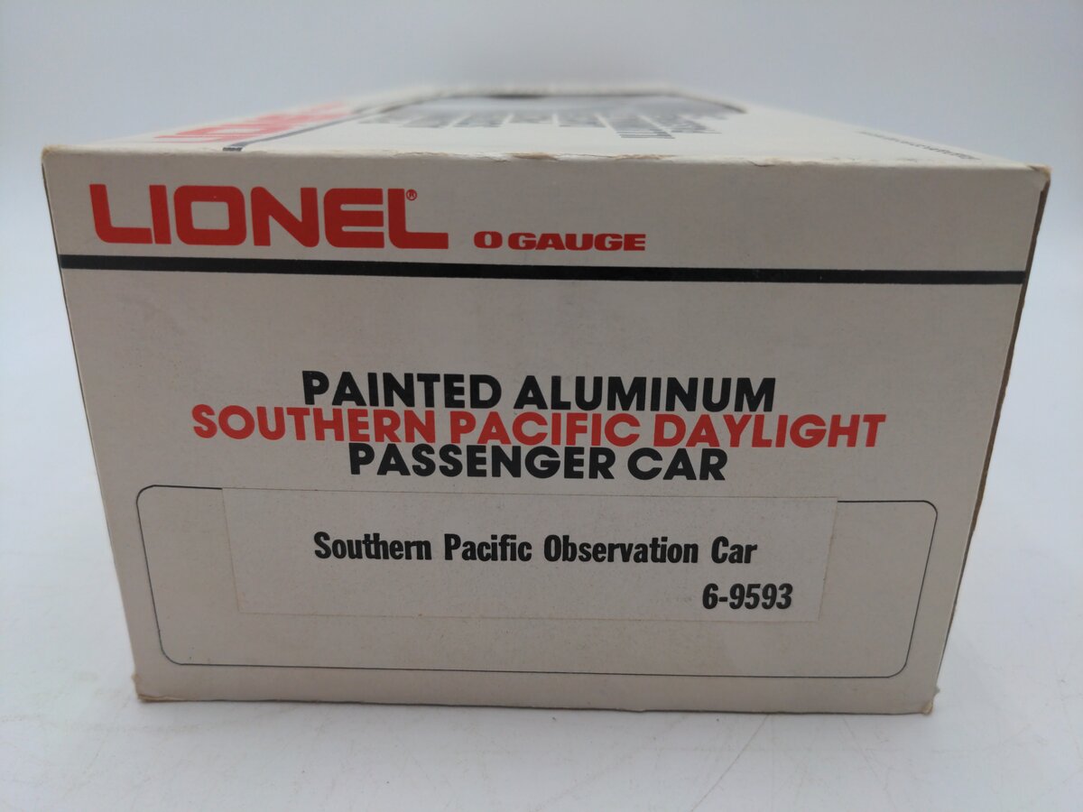 Lionel 6-9593 O Gauge Southern Pacific Daylight Aluminum Observation Car EX/Box