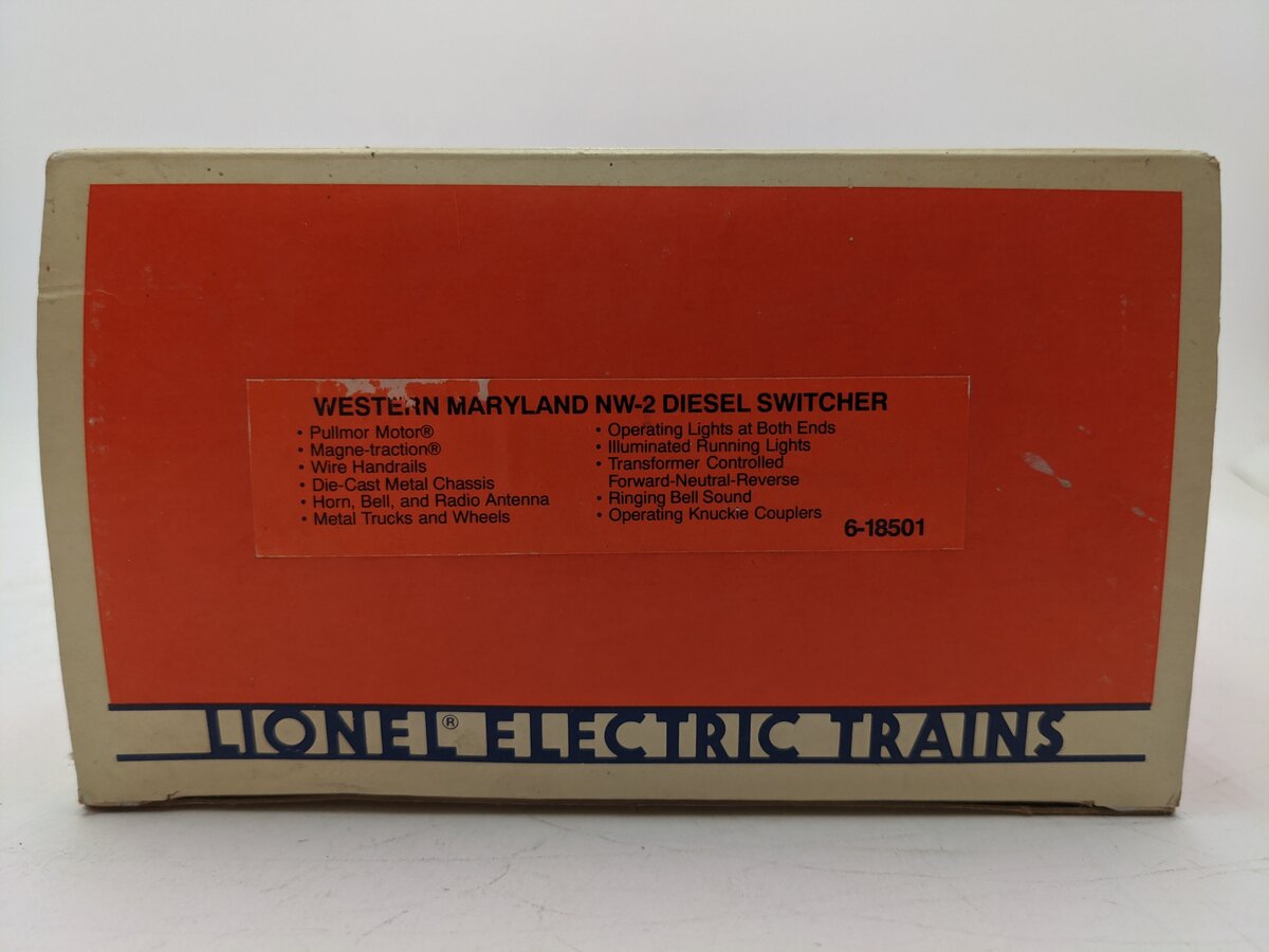 Lionel 6-18501 O Gauge Western Maryland NW2 Powered Diesel Locomotive #8501 EX/Box