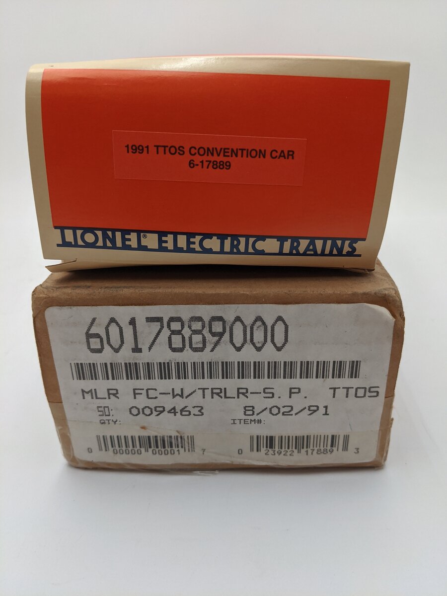 Lionel 6-17889 O Gauge TTOS Southern Pacific Flatcar with Trailer #15791 EX/Box