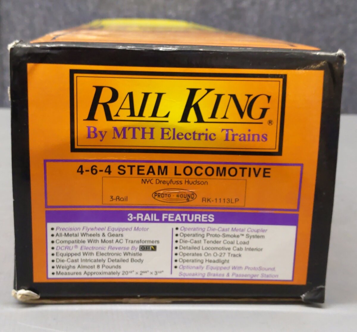 MTH 30-1113-1 O NYC 4-6-4 Dreyfuss Hudson Steam Locomotive & Tender #5445 w/PS1 LN/Box