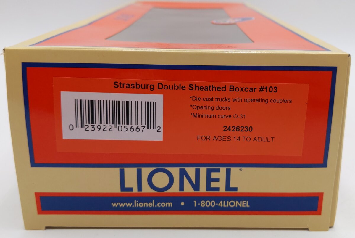 Lionel 2426230 O Strasburg Double Sheathed Boxcar #103