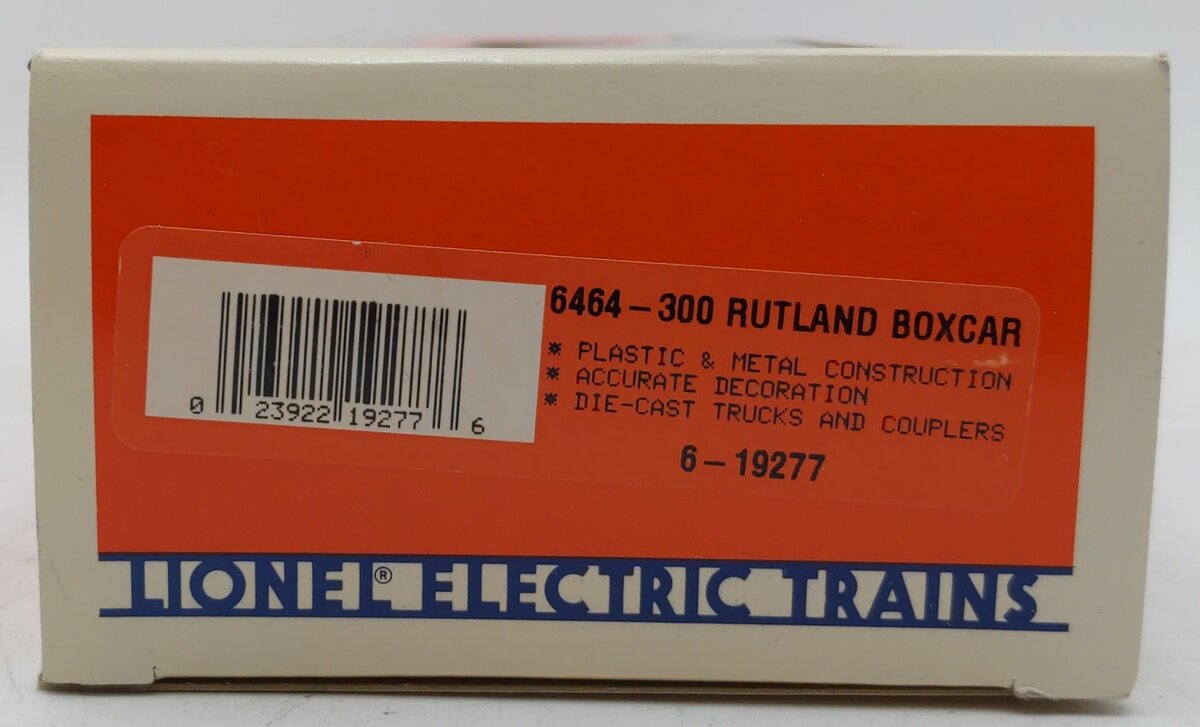 Lionel 6-19277 O Gauge Rutland Boxcar #6464-300 VG/Box
