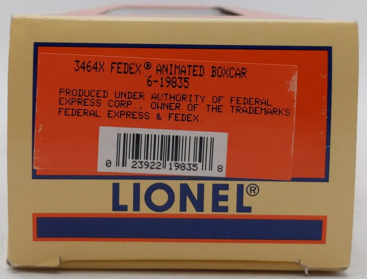 Lionel 6-19835 O Gauge FedEx Operating Boxcar #3464 EX/Box