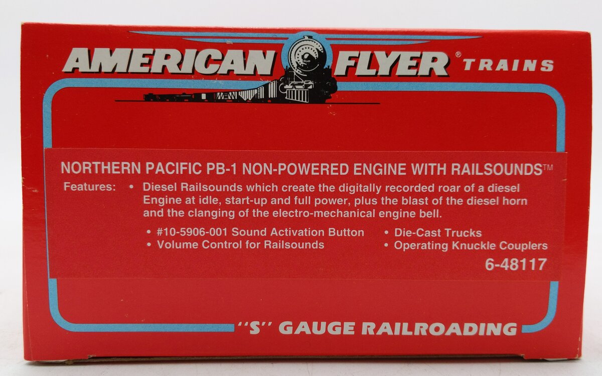 American Flyer 6-48117 S Northern Pacific PB-1 Non-Powered Diesel w/Railsounds LN/Box