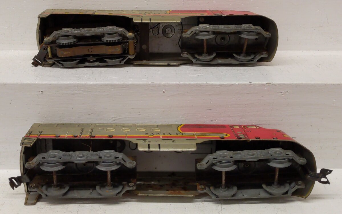 Marx 21 Vintage O Santa Fe F3 AA Diesel Locomotive & Dummy Unit Set