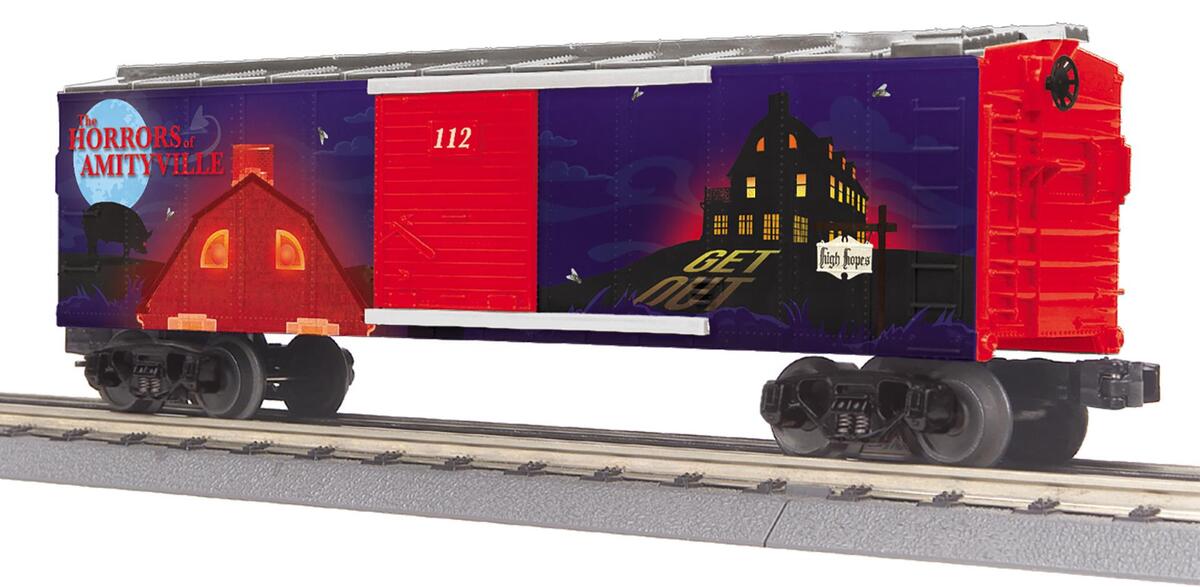 MTH 30-71157 O Gauge RailKing Amityville Halloween Box Car w/Glowing LEDs LN/Box