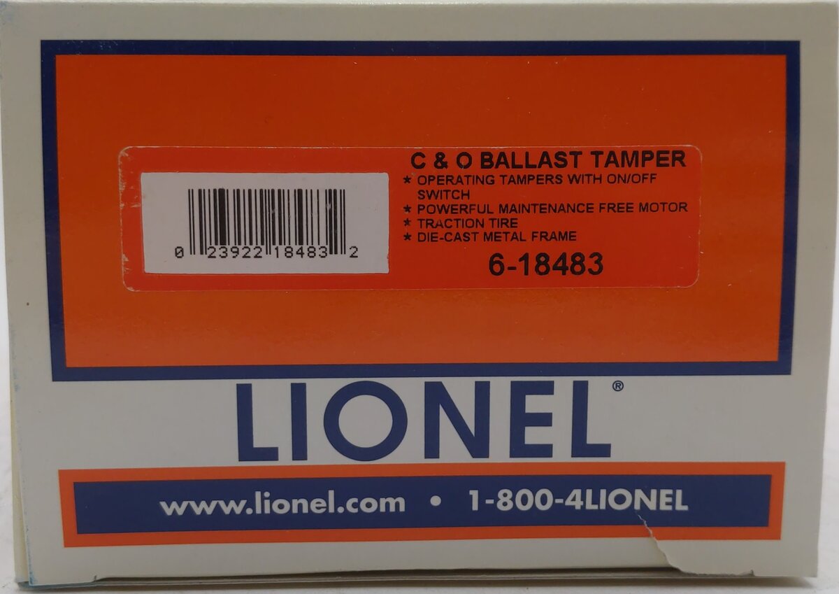 Lionel 6-18483 O Gauge Chesapeake and Ohio M of W Ballast Tamper LN/Box