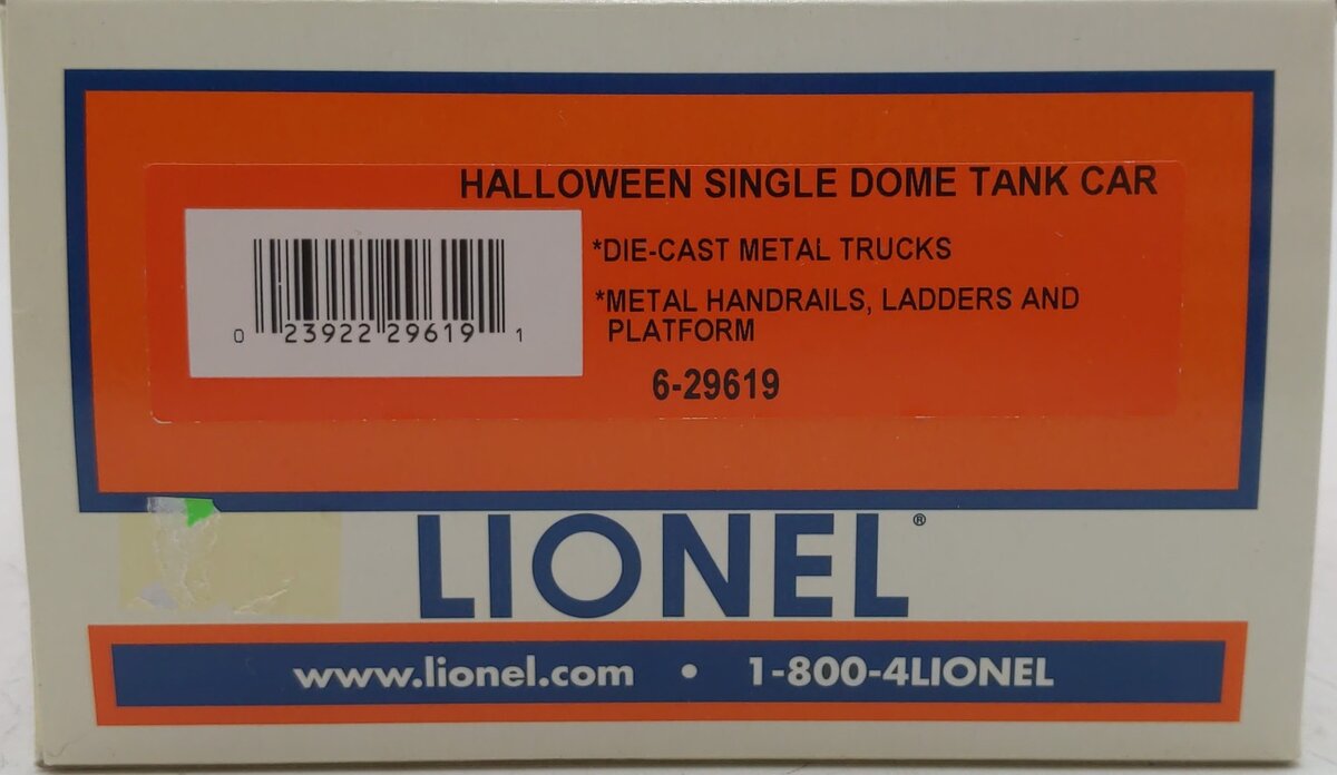 Lionel 6-29619 O Gauge Halloween Formaldehyde Dome Tank Car LN/Box