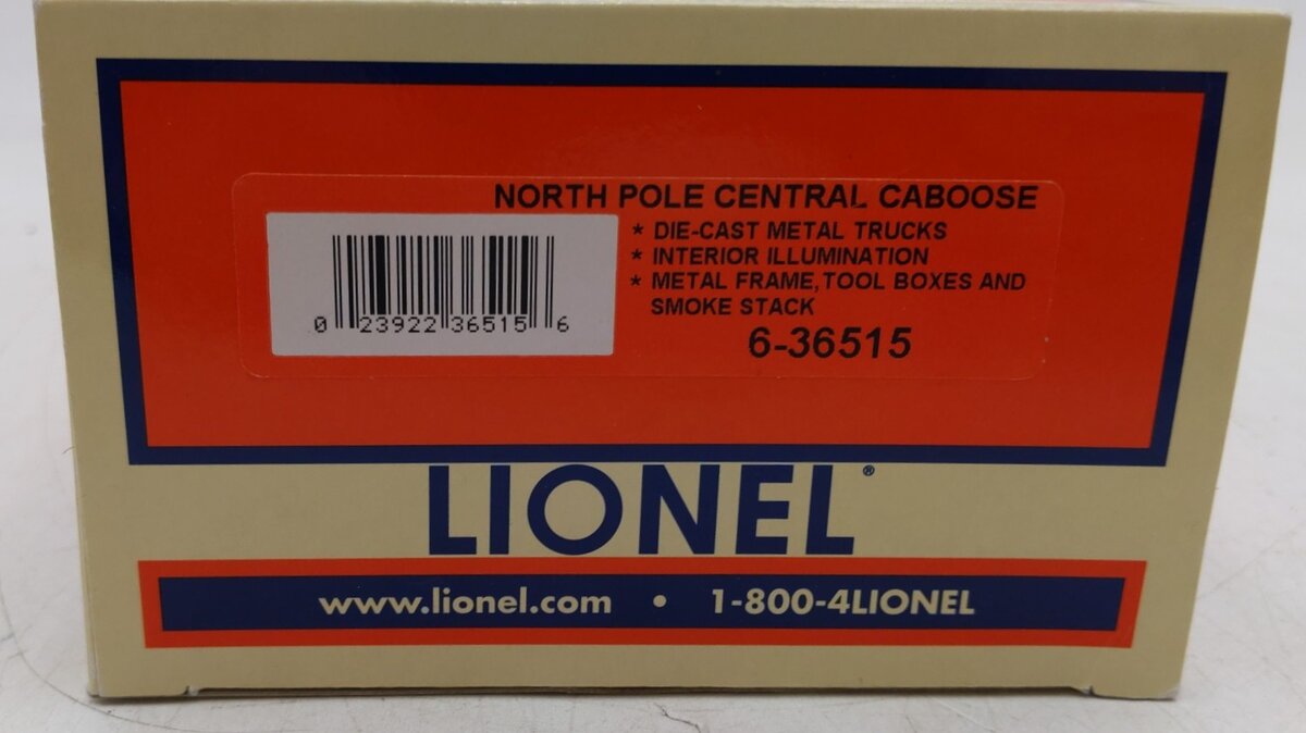 Lionel 6-36515 O gauge North Pole Central Happy Holidays Caboose LN/Box