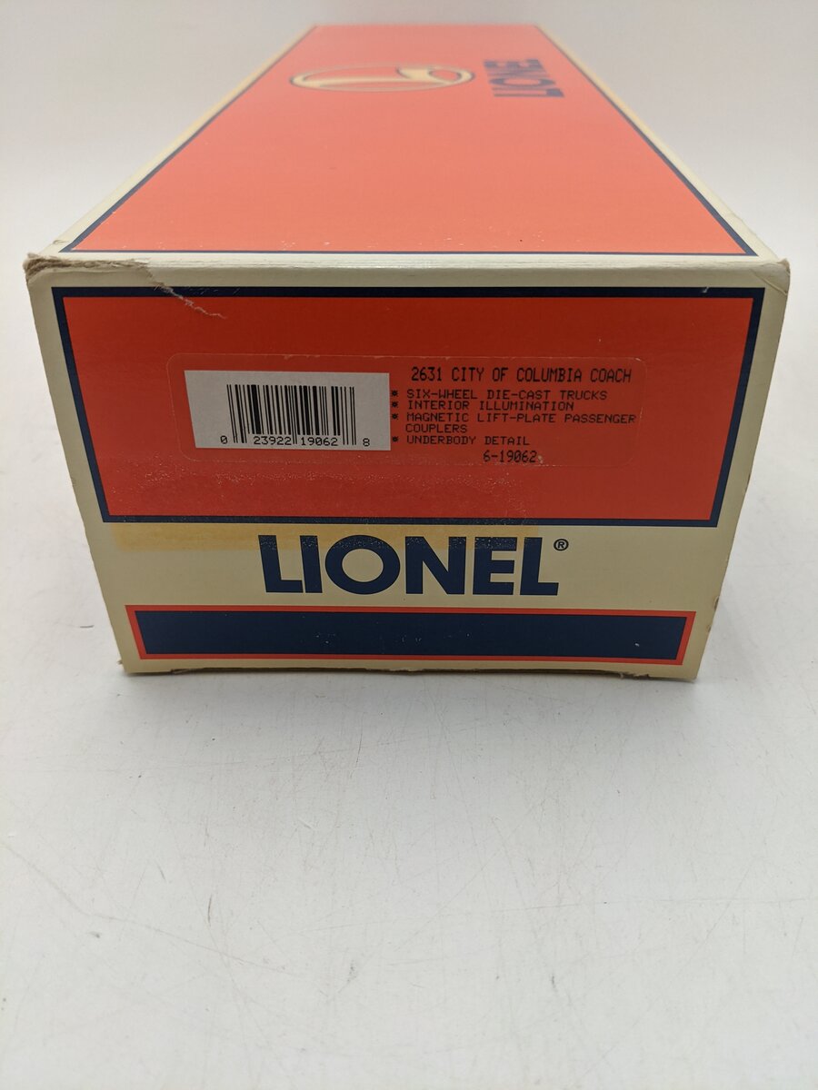 Lionel 6-19062 O Gauge Wabash Railway City of Columbia Coach EX/Box