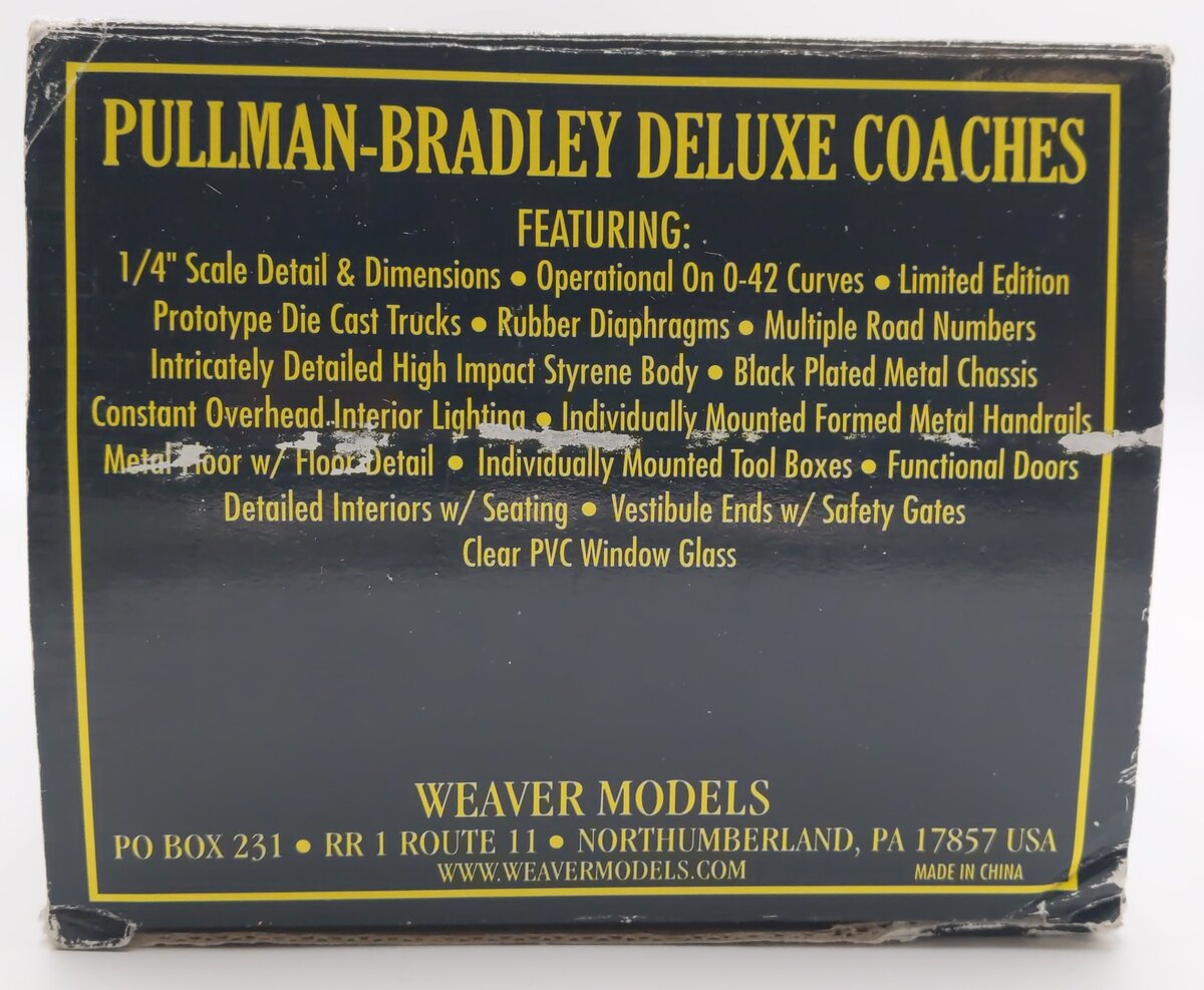 Weaver O Scale Pennsylvania Pullman-Bradley Deluxe Coach Car #1740 (3-Rail) EX/Box