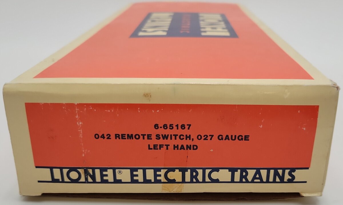 Lionel 6-65167 O27 42" Left Hand Remote Control Switch Turnout EX/Box