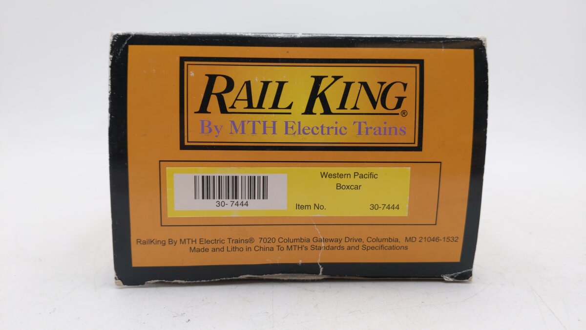 MTH 30-7444 O Gauge Custom Weathered Western Pacific Boxcar #20807 VG/Box