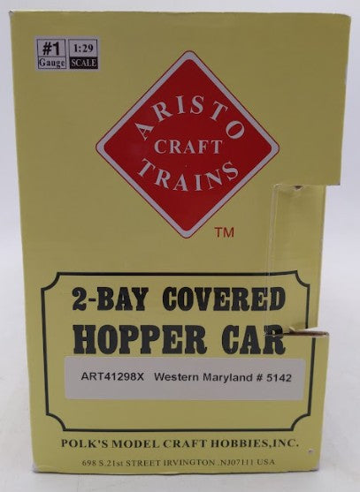 Aristo-Craft ART41298X G Gauge WM 2-Bay Covered Hopper Car #5142 (Metal Wheels) EX/Box
