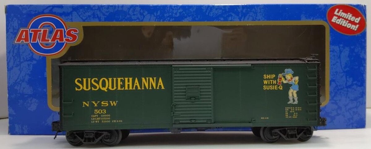 Atlas 6486-1 O Gauge Susquehanna Steel Re-Built USRA Boxcar #503 (3Rail) LN/Box