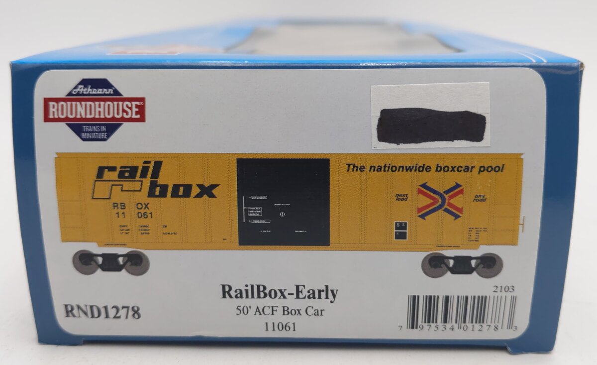 Roundhouse 1278 HO Scale ACF Industries Railbox 50' Box Car #11061