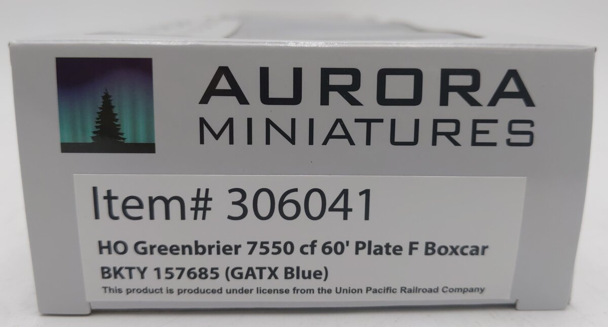 Aurora Miniatures 306041 HO Scale BKTY 7550 cf 60' Plate F Boxcar #157685 NIB