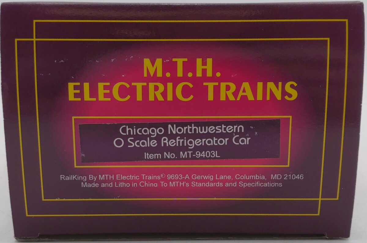 MTH 20-9403 O Gauge Chicago & North Western Refrigerator Car #70193 LN/Box