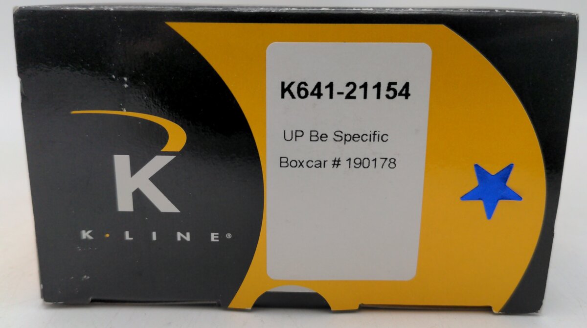 K-Line K641-21154 O Union Pacific Be Specific Boxcar #190178 EX/Box