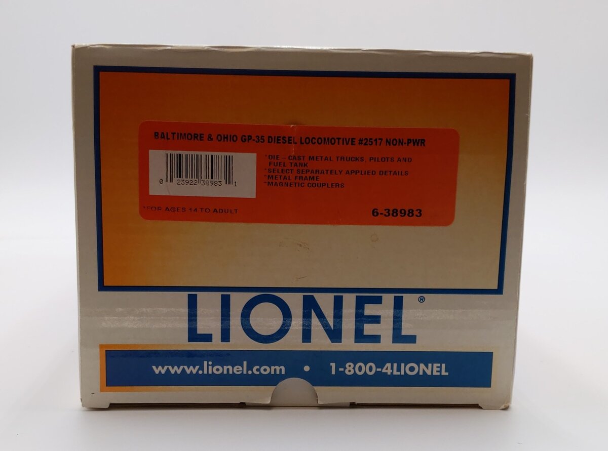 Lionel 6-38983 O Gauge Baltimore & Ohio Non-Powered GP35 Diesel Engine #2517