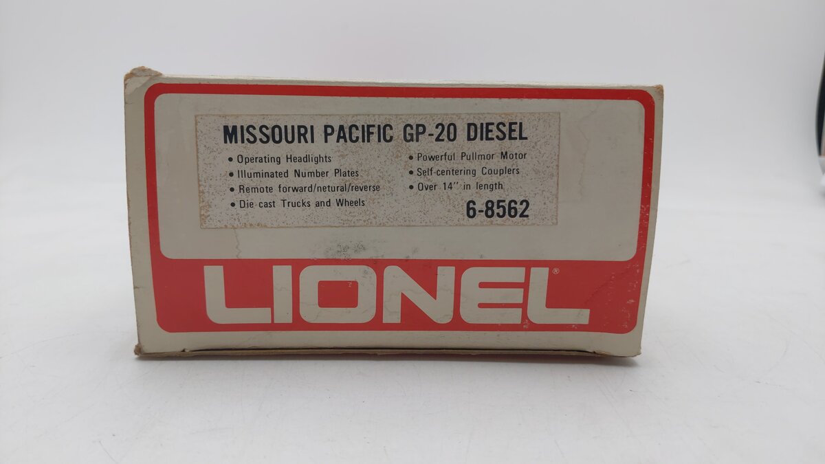 Lionel 6-8562 O Gauge Missouri Pacific GP-20 Diesel Locomotive #8562 EX/Box