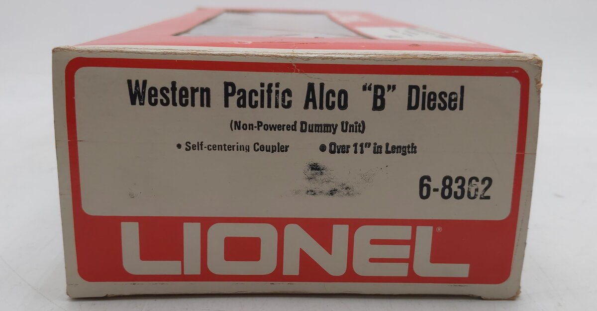 Lionel 6-8362 Western Pacific Alco B Unit Non-Powered Diesel Locomotive EX/Box
