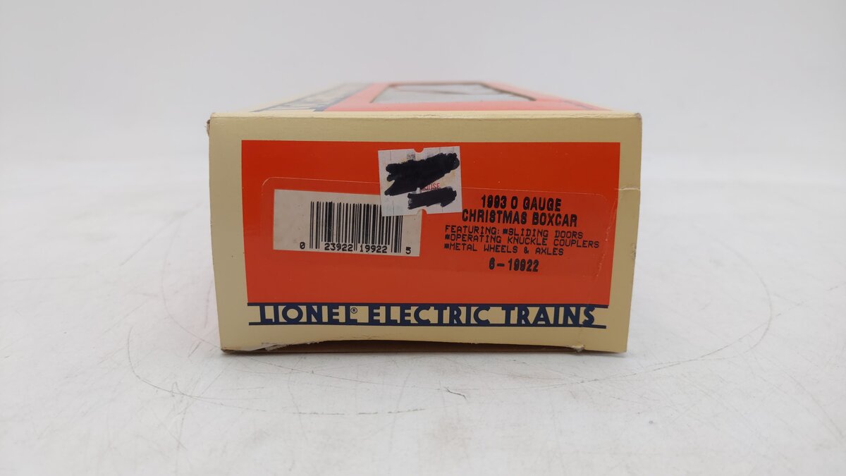Lionel 6-19922 O Gauge 1993 Christmas Boxcar EX/Box