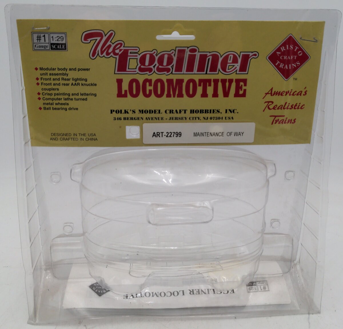 Aristo-Craft 22799 G Maintenance of Way Motorized Eggliner LN/Box