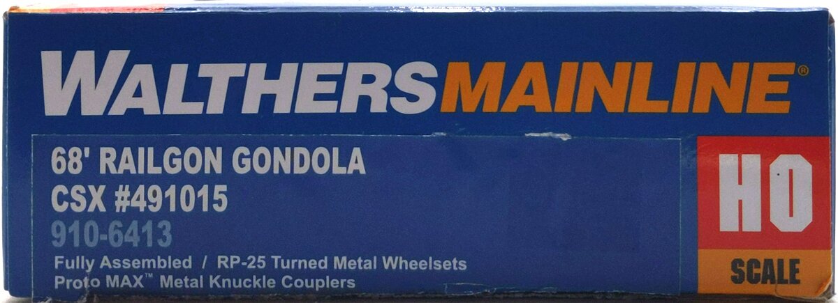 Walthers 910-6413 HO CSXT Ready to Run 68' Railgon Gondola #491015