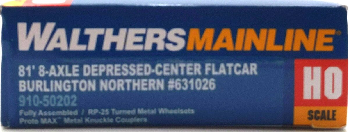 Walthers 910-50202 HO BN 81' 8-Axle Depressed Center Flatcar RTR #631026