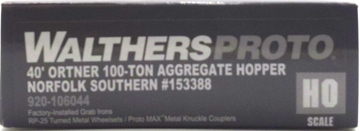 Walthers 920-106044 HO NS RTR 40' Ortner 100-Ton Open Aggregate Hopper #153388