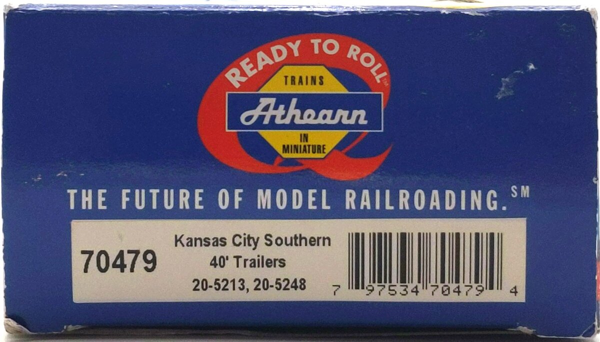 Athearn 70479 HO Kansas City Southern 40'''' Piggyback Trailer # 20-5213/20-5248