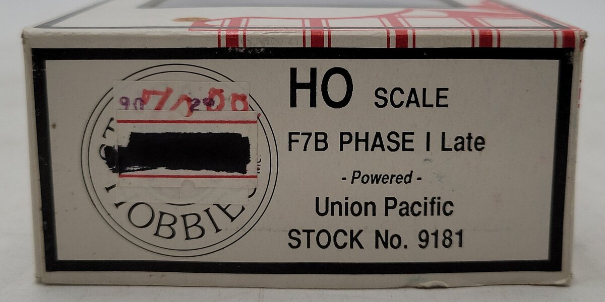 Stewart 9181 HO Union Pacific F7B Phase I Late Powered Diesel Locomotive EX/Box
