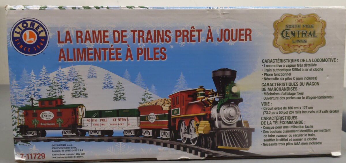 Lionel 7-11729 G Scale North Pole Central Battery Ready-to-Play Freight Set EX/Box