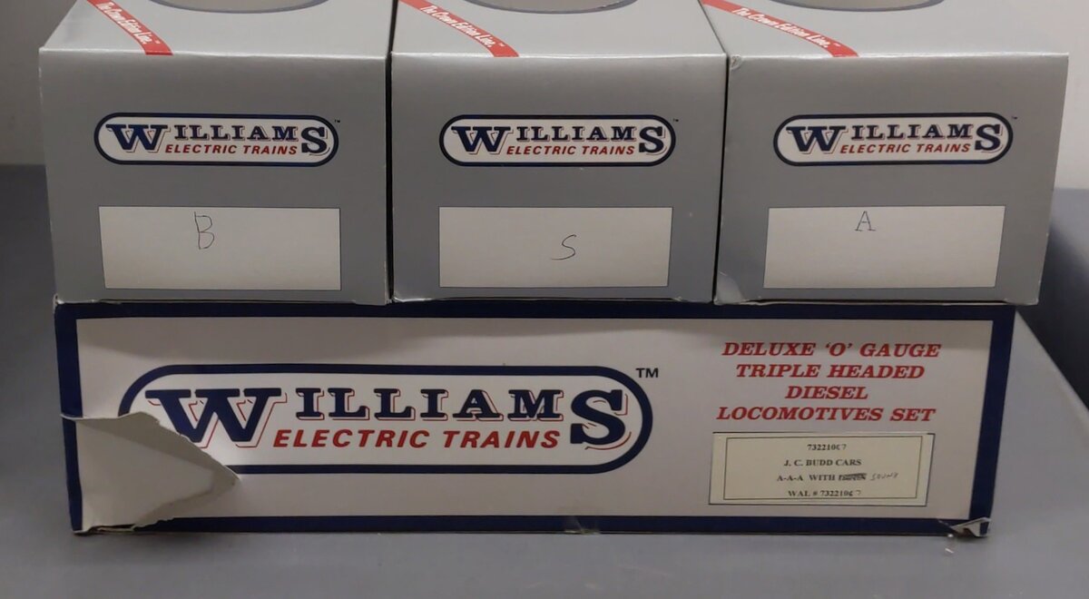 Williams 7322107 O Gauge J.C. Budd Cars A-A-A w/ Sound EX/Box