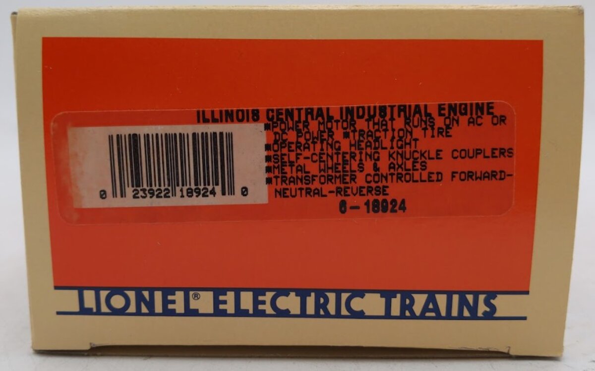 Lionel 6-18924 O Gauge Illinios Central Industrial Engine EX/Box