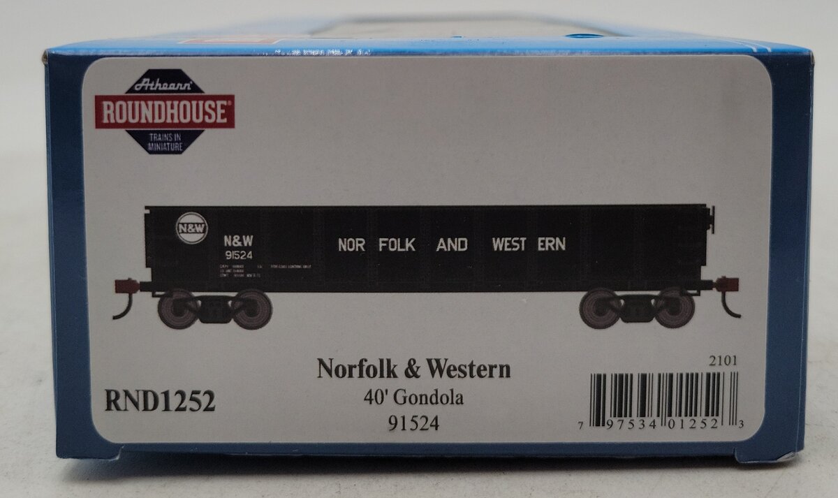Roundhouse RND1252 HO Norfolk & Western 40' Gondola #91524 LN/Box