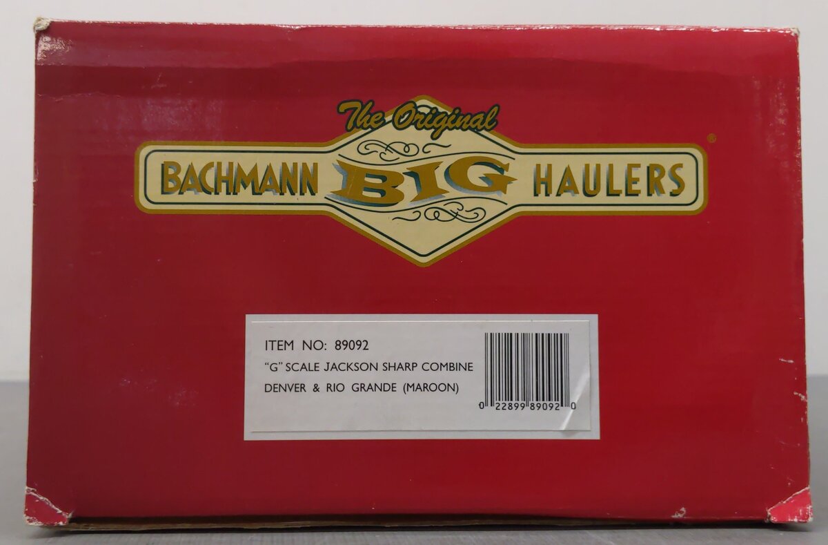 Bachmann 89092 G Scale Denver & Rio Grande US Mail Combine (Metal Wheels) EX/Box