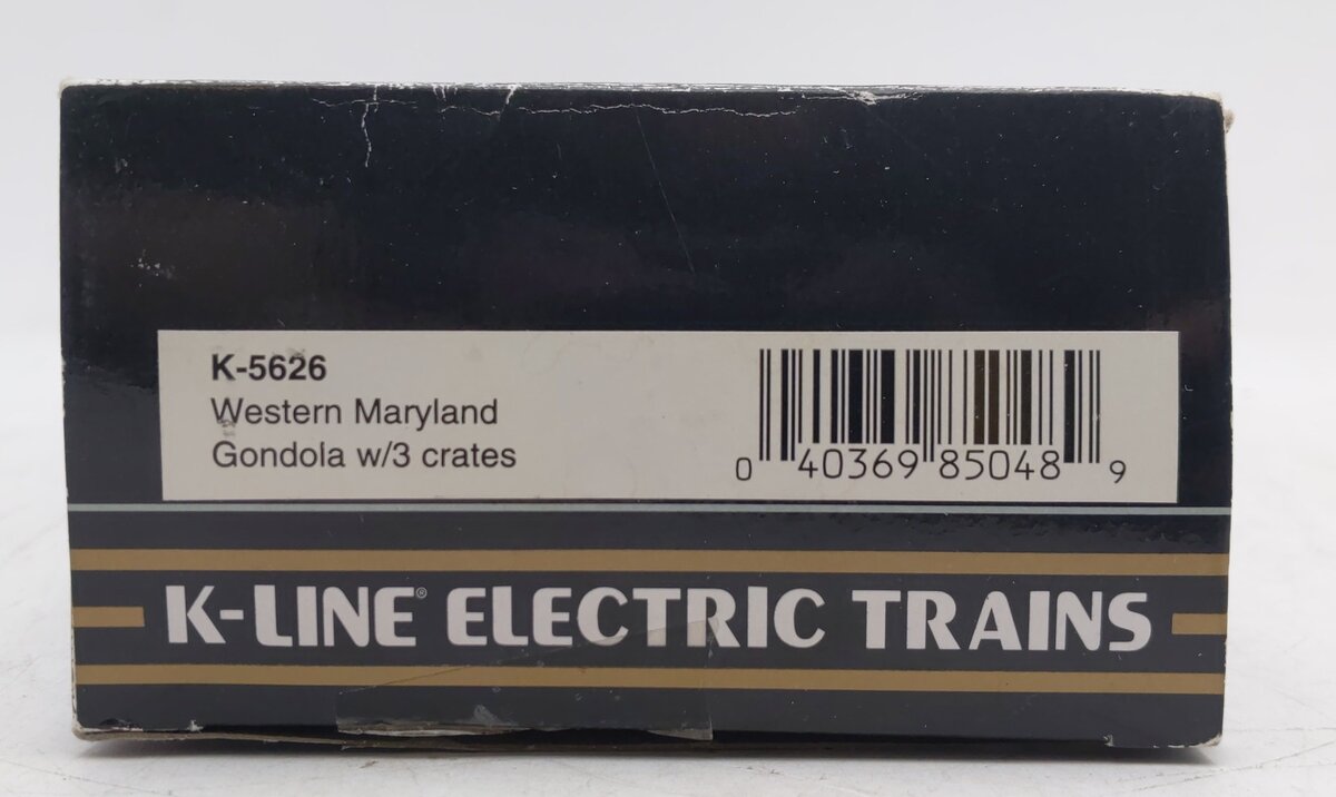 K-Line K5626 O Gauge Western Maryland Gondola w/Crates EX/Box