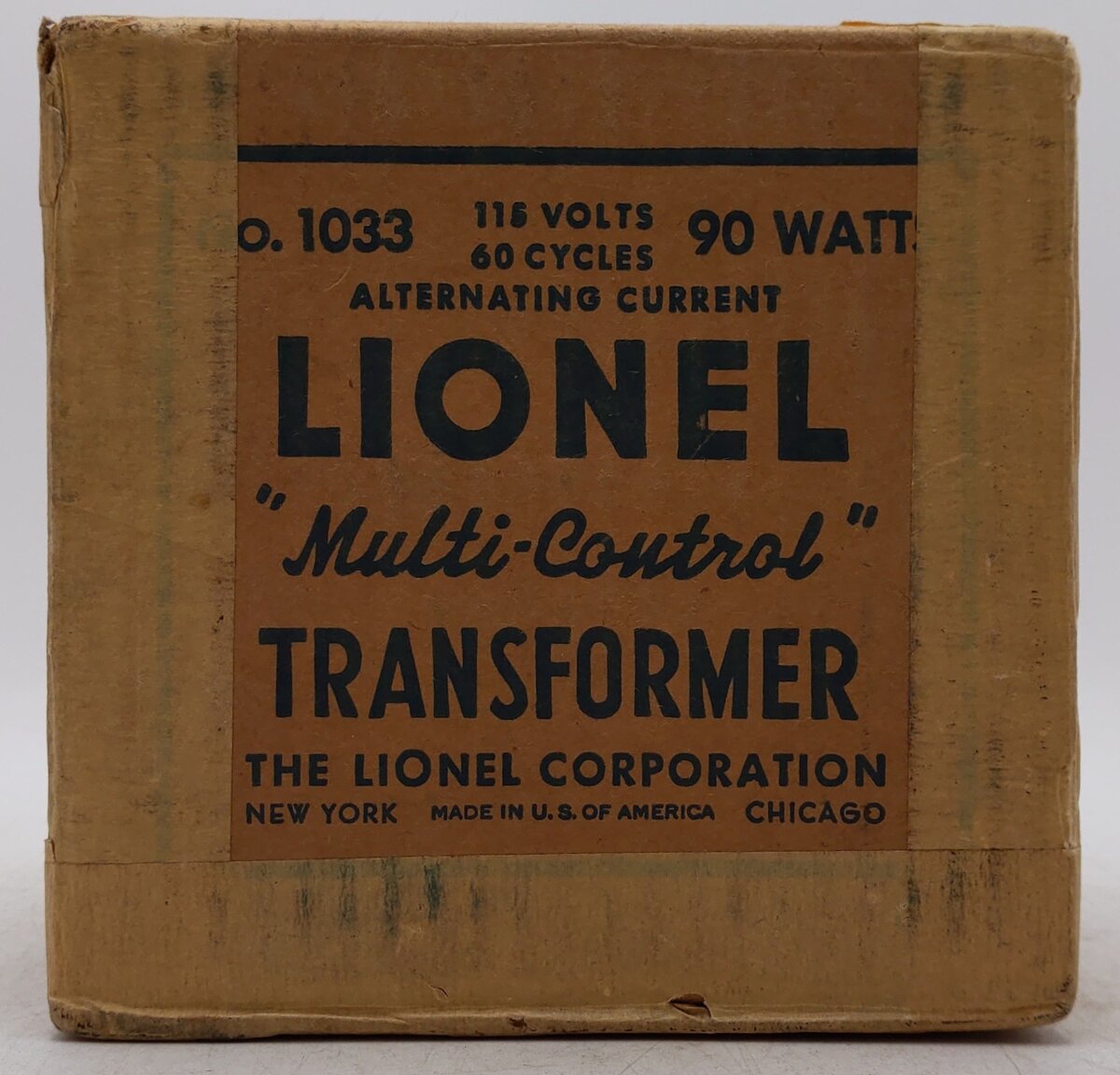 Lionel 1033 Vintage O 90 Watt Transformer w/ Whistle/Box