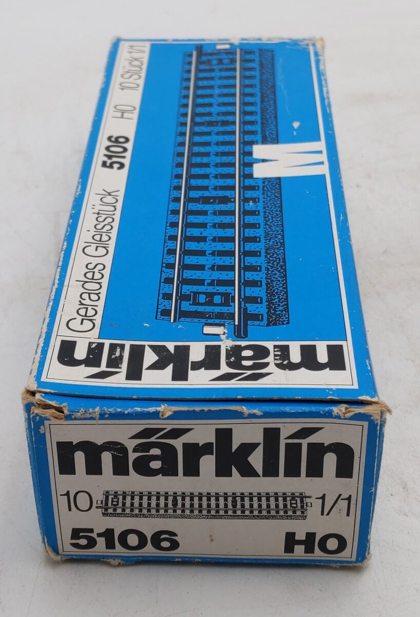 Marklin 5106 HO M Track Metal Straight Track (Box of 10) VG/Box