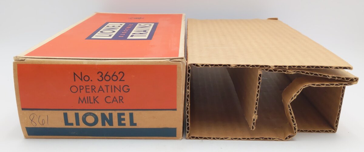 Lionel 3662 Vintage O Operating Milk Car - EMPTY BOX ONLY EX/Box