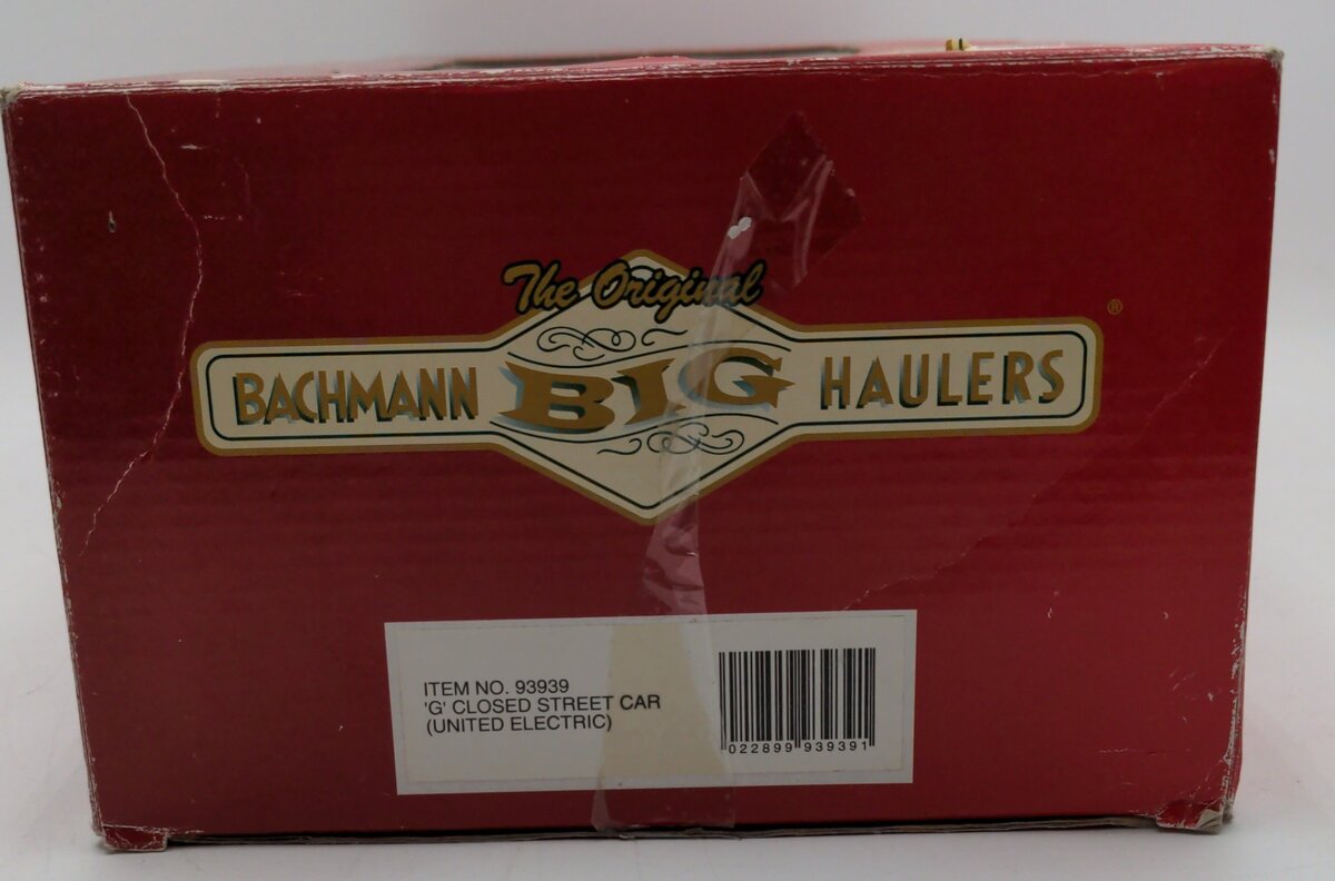 Bachmann 93939 G Gauge Big Haulers Closed Street Car EX/Box